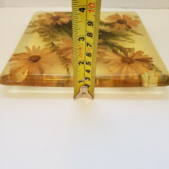MCM Vintage Lucite Square Sunflower with Feet - Picture 7 of 7